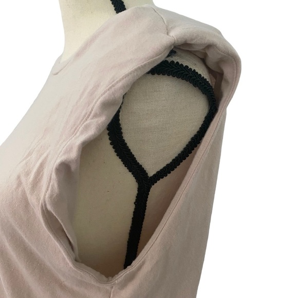 Abercrombie & Fitch Sz Medium Tan/Cream Shirt Dress Sleeveless Shoulder Pad Soft - Picture 2 of 11